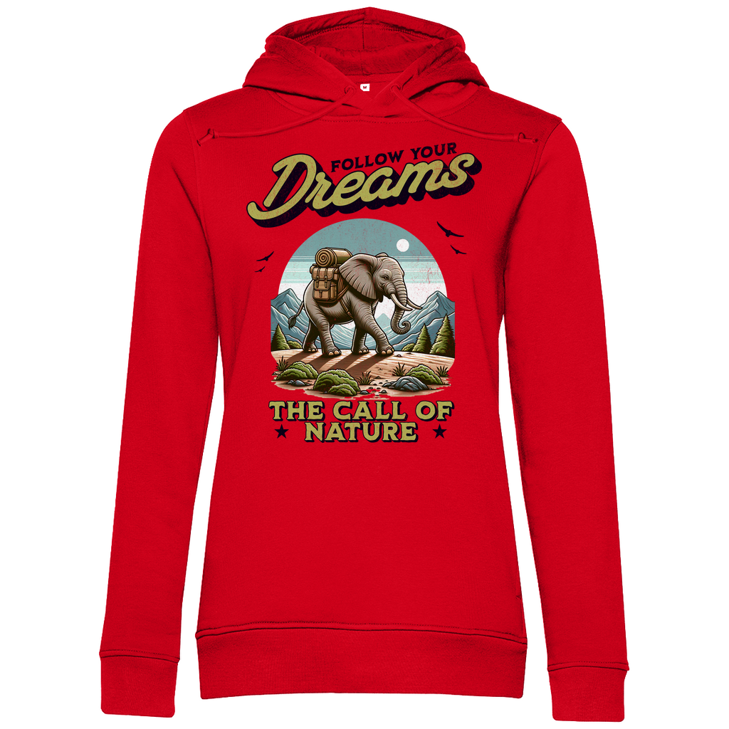 Damen Premium Bio Hoodie Elefant - The call of nature