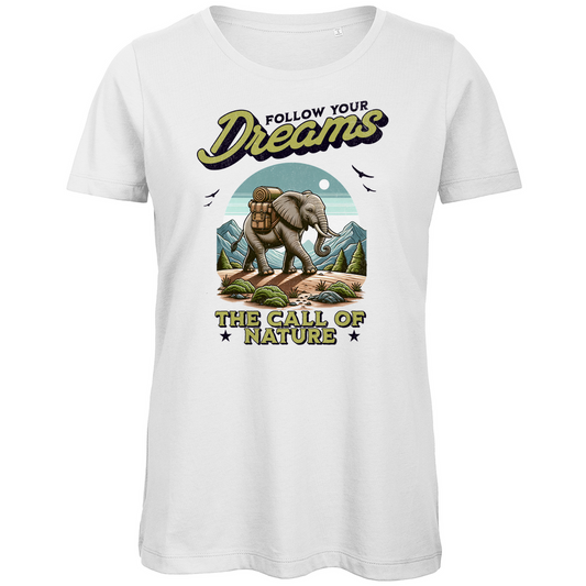 Damen Premium Bio T-Shirt Elefant - The call of nature