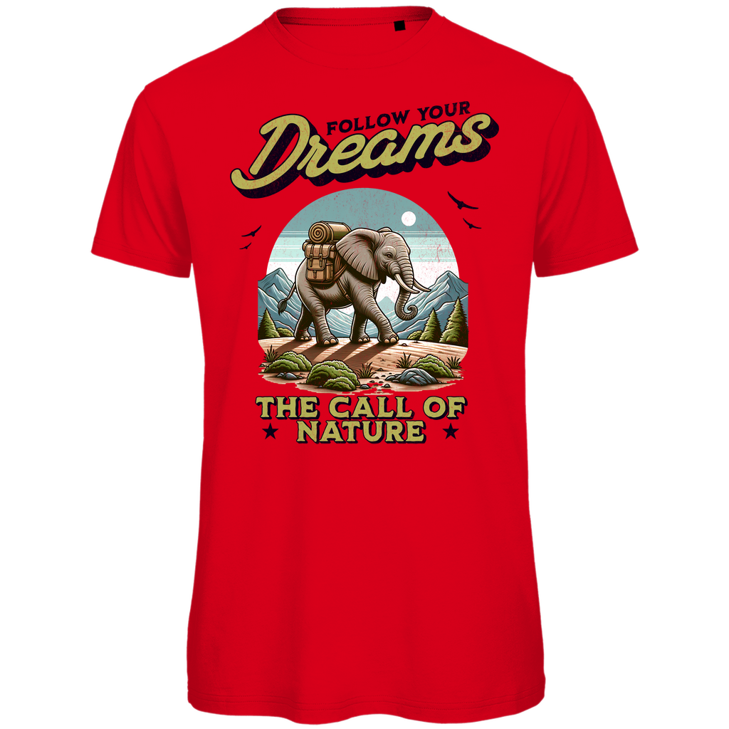 Herren Premium Bio T-Shirt Elefant - The call of nature