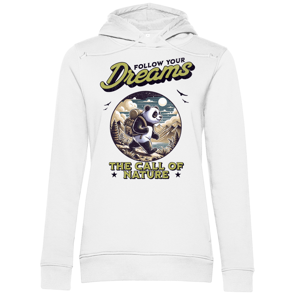 Damen Premium Bio Hoodie Panda - The call of nature