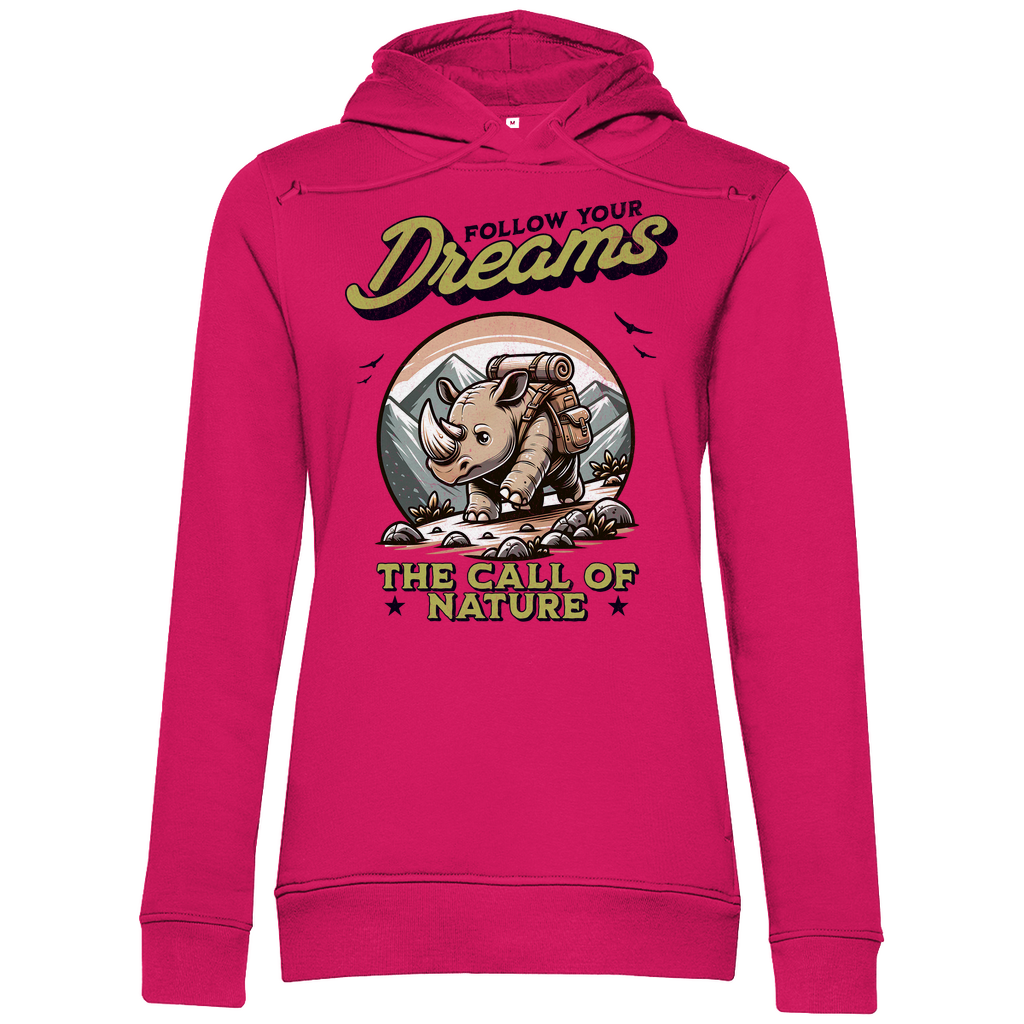 Damen Premium Bio Hoodie Nashorn - The call of nature