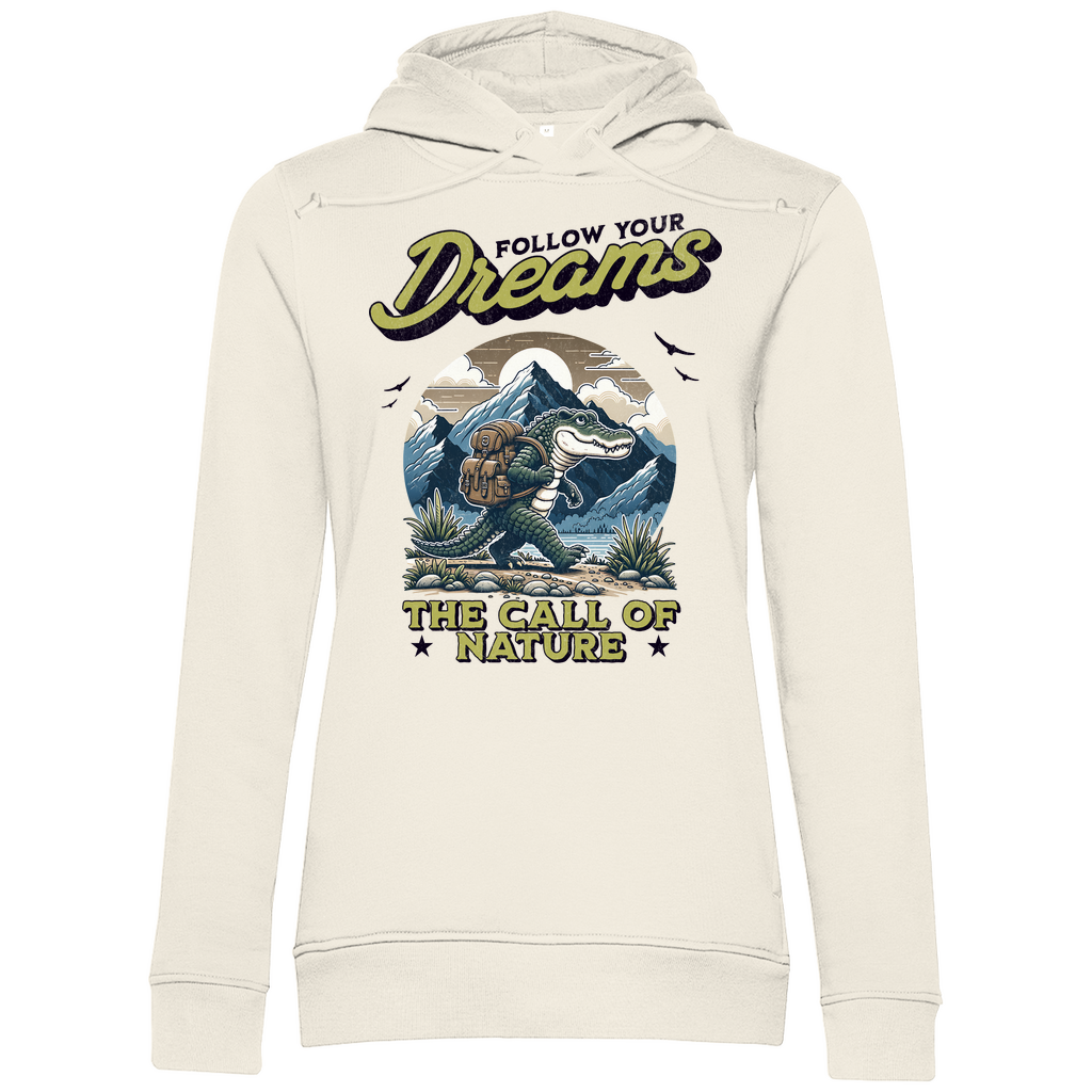 Damen Premium Bio Hoodie Krokodil - The call of nature