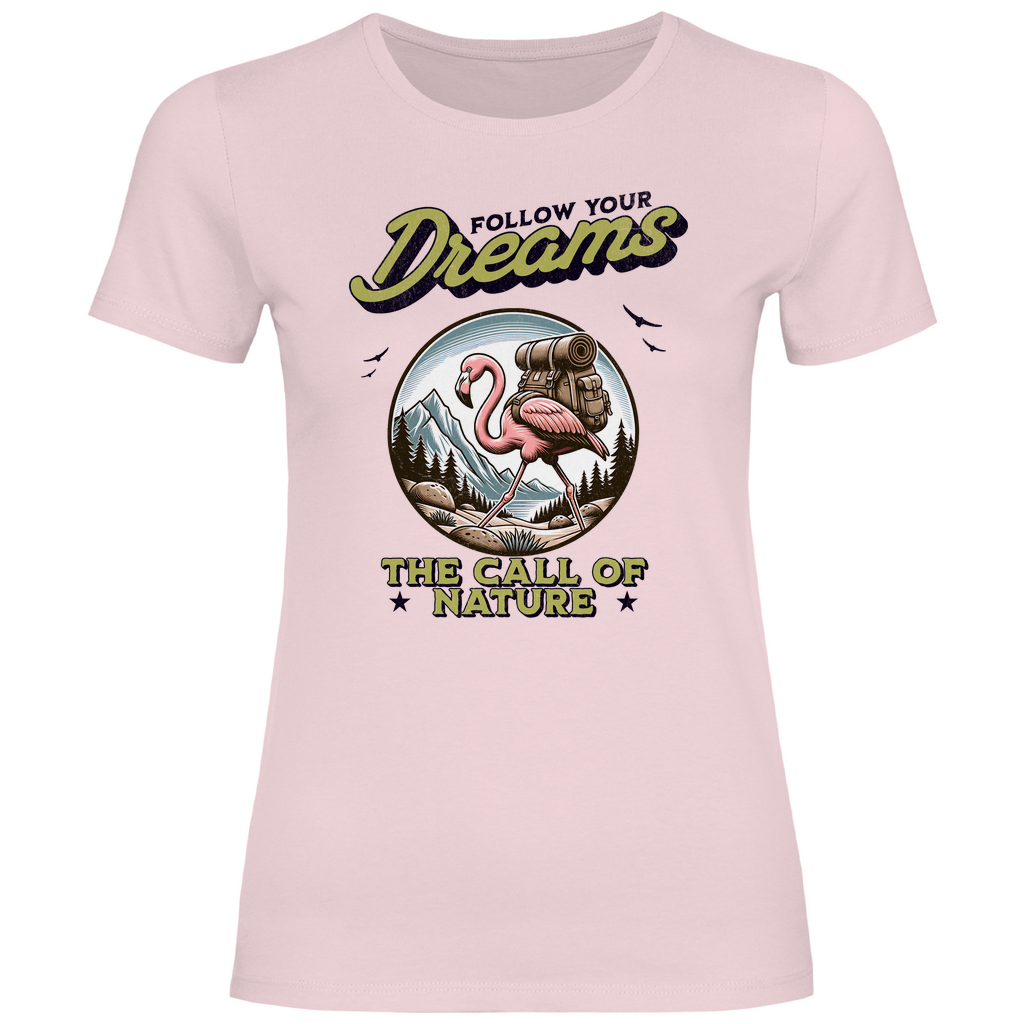 Damen T-Shirt Flamingo - The call of nature