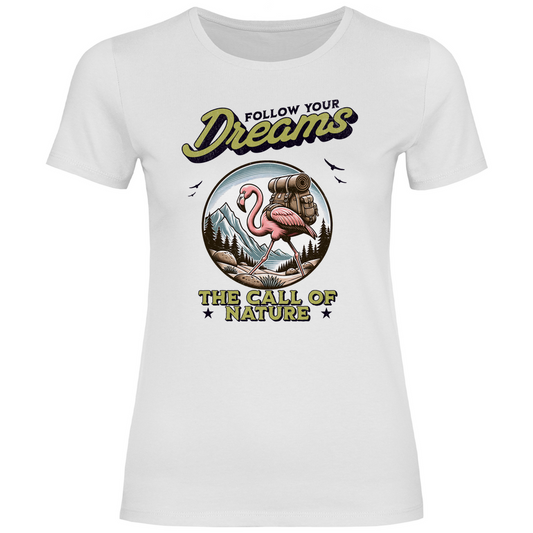 Damen T-Shirt Flamingo - The call of nature