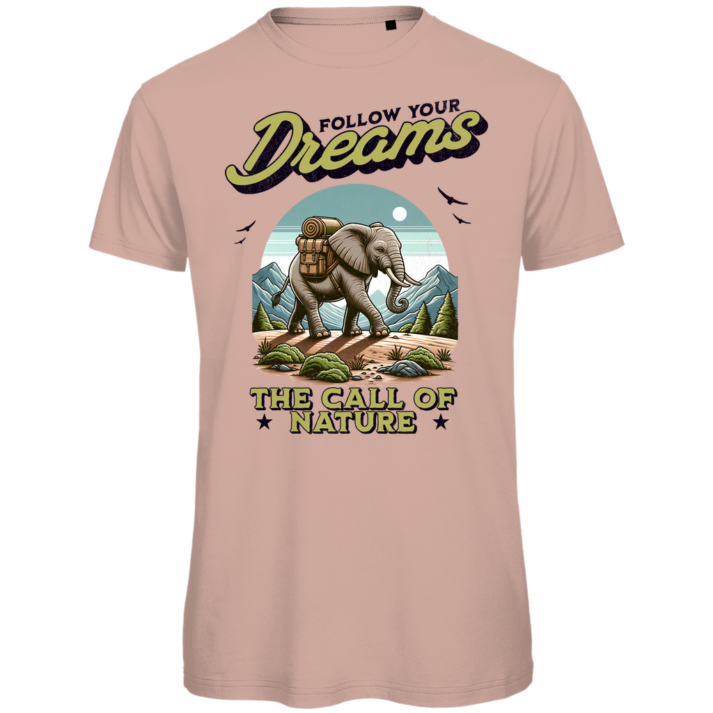 Herren Premium Bio T-Shirt Elefant - The call of nature