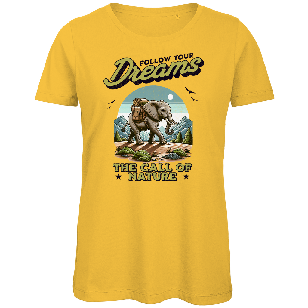 Damen Premium Bio T-Shirt Elefant - The call of nature