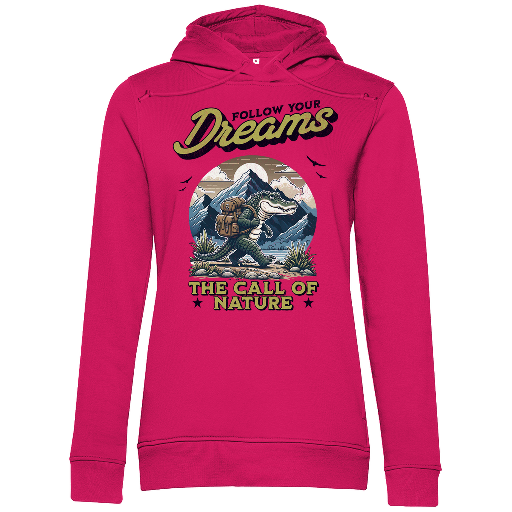 Damen Premium Bio Hoodie Krokodil - The call of nature