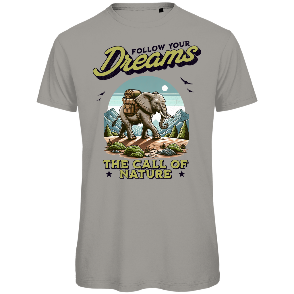 Herren Premium Bio T-Shirt Elefant - The call of nature