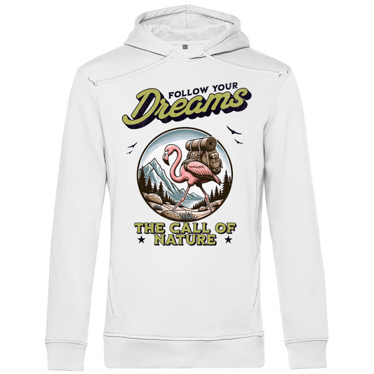 Herren Premium Bio Hoodie Flamingo - The call of nature