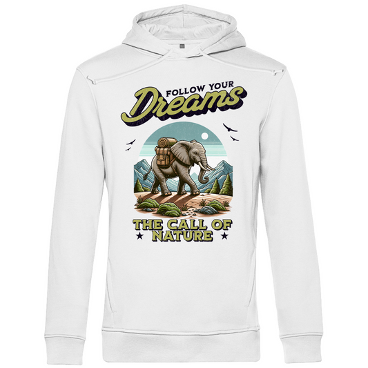 Herren Premium Bio Hoodie Elefant - The call of nature