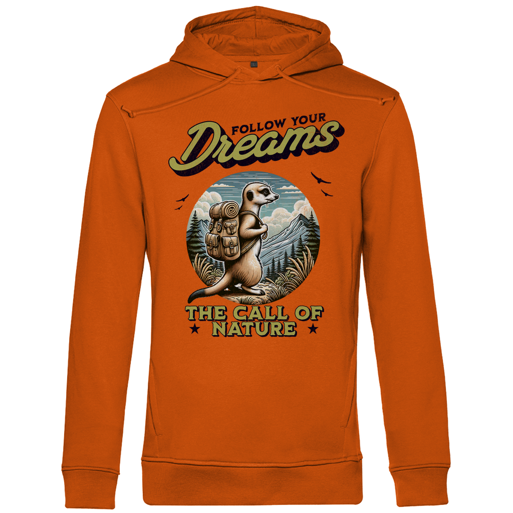 Herren Premium Bio Hoodie Erdmännchen - The call of nature