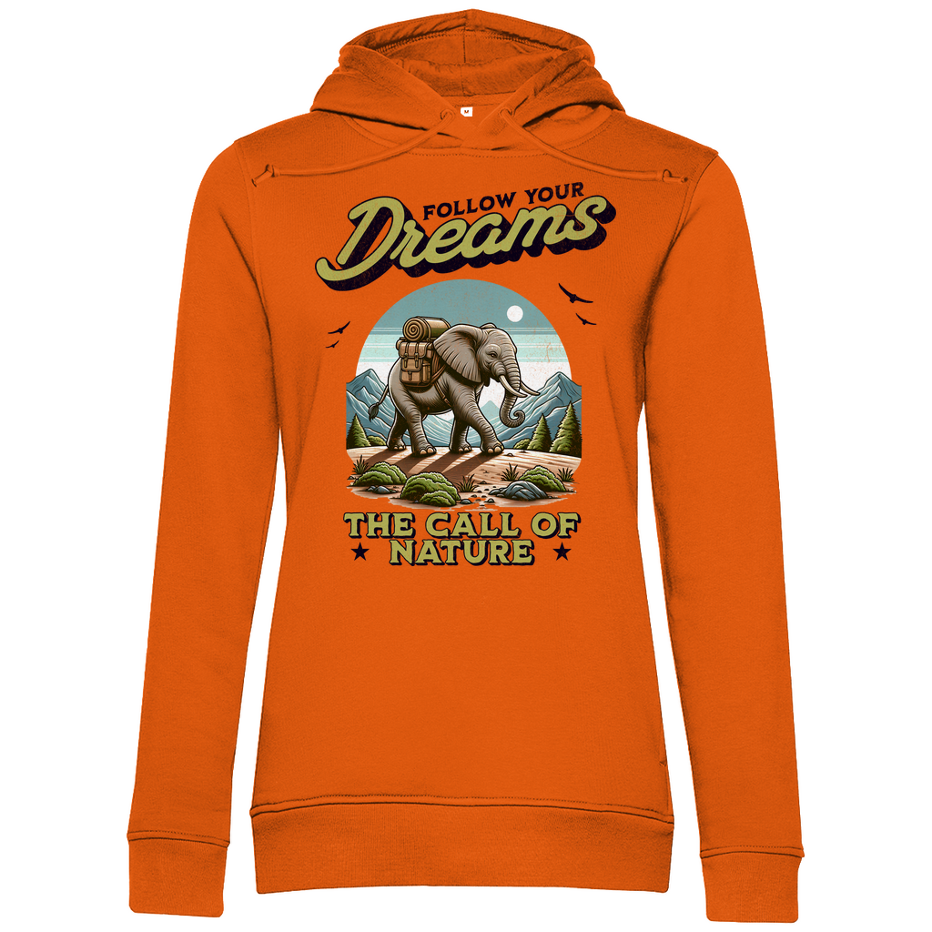 Damen Premium Bio Hoodie Elefant - The call of nature