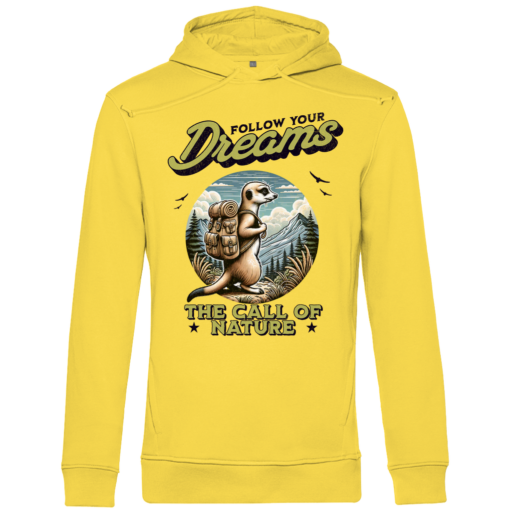 Herren Premium Bio Hoodie Erdmännchen - The call of nature