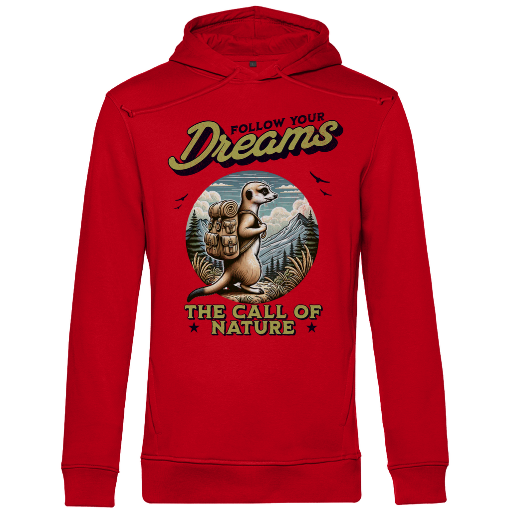 Herren Premium Bio Hoodie Erdmännchen - The call of nature