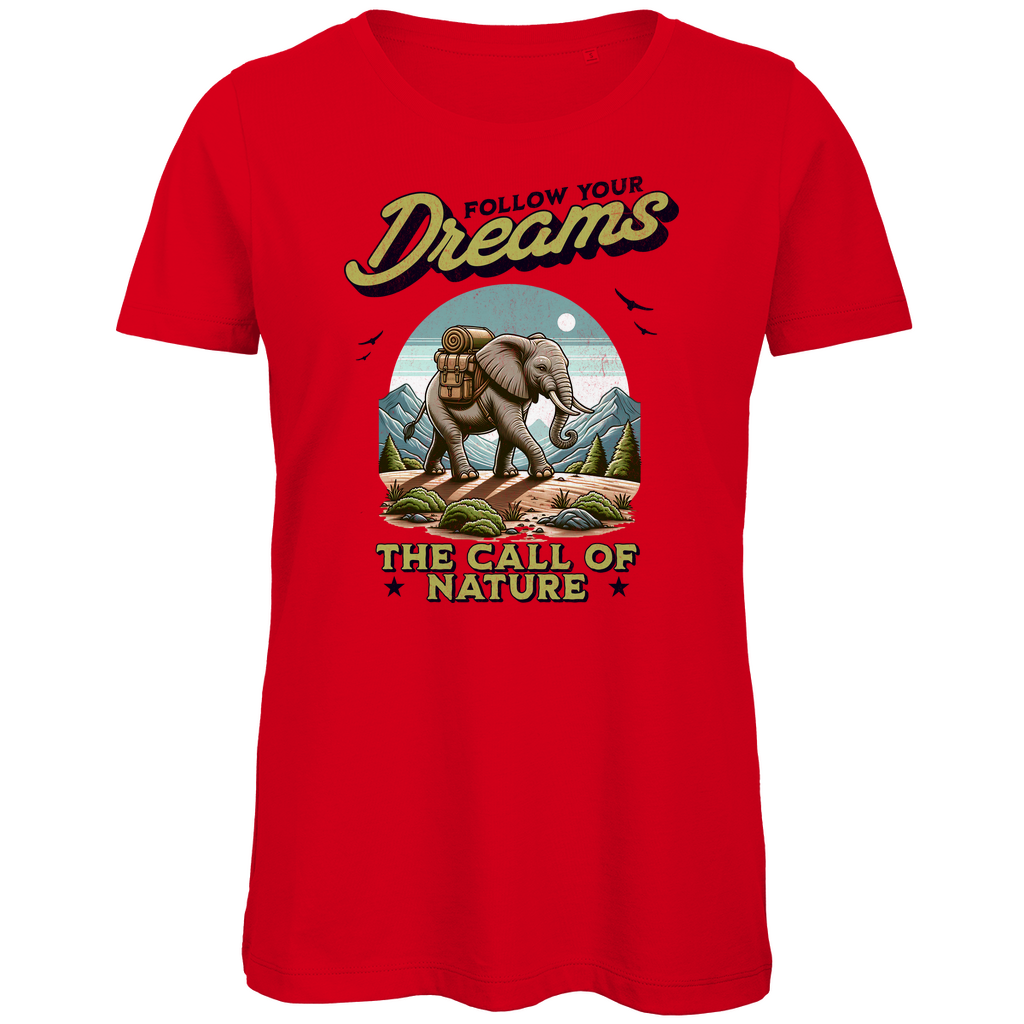 Damen Premium Bio T-Shirt Elefant - The call of nature