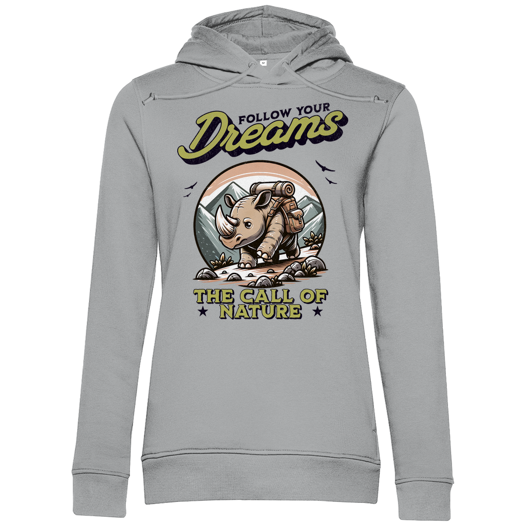 Damen Premium Bio Hoodie Nashorn - The call of nature