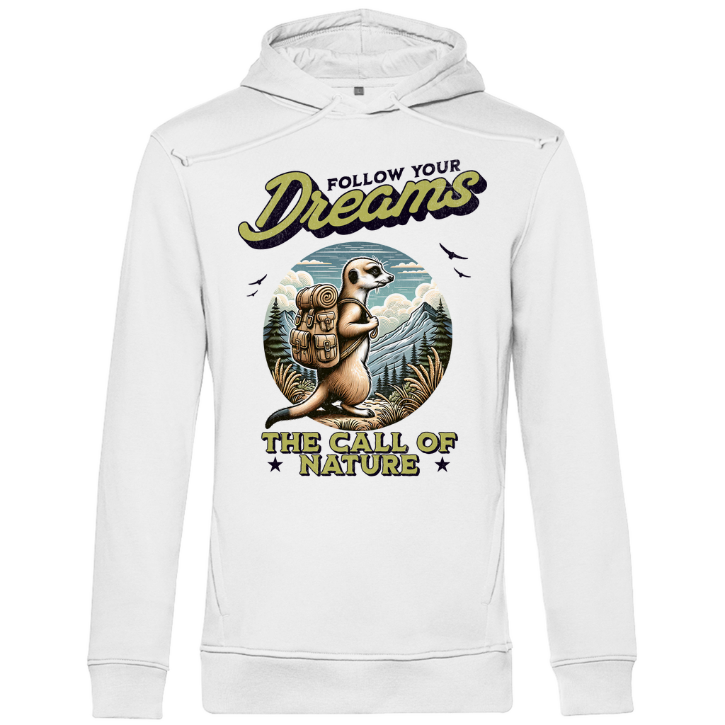 Herren Premium Bio Hoodie Erdmännchen - The call of nature