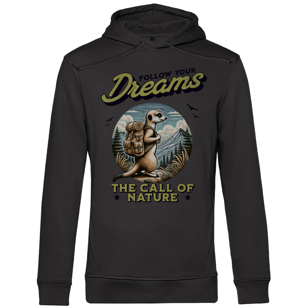 Herren Premium Bio Hoodie Erdmännchen - The call of nature