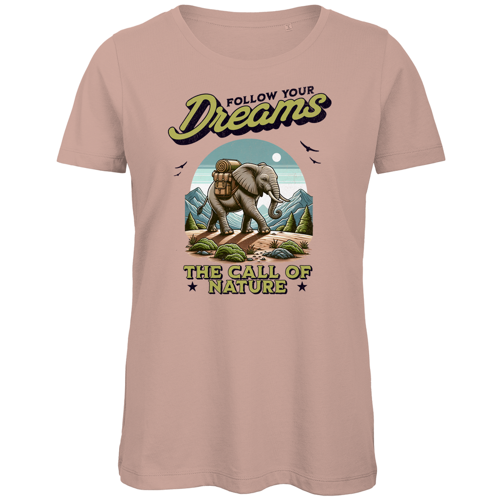 Damen Premium Bio T-Shirt Elefant - The call of nature