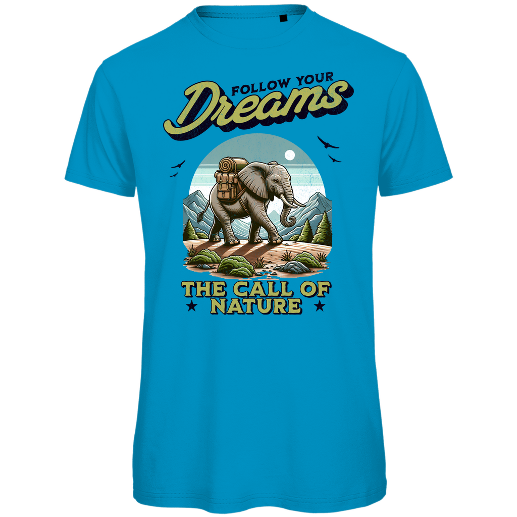 Herren Premium Bio T-Shirt Elefant - The call of nature