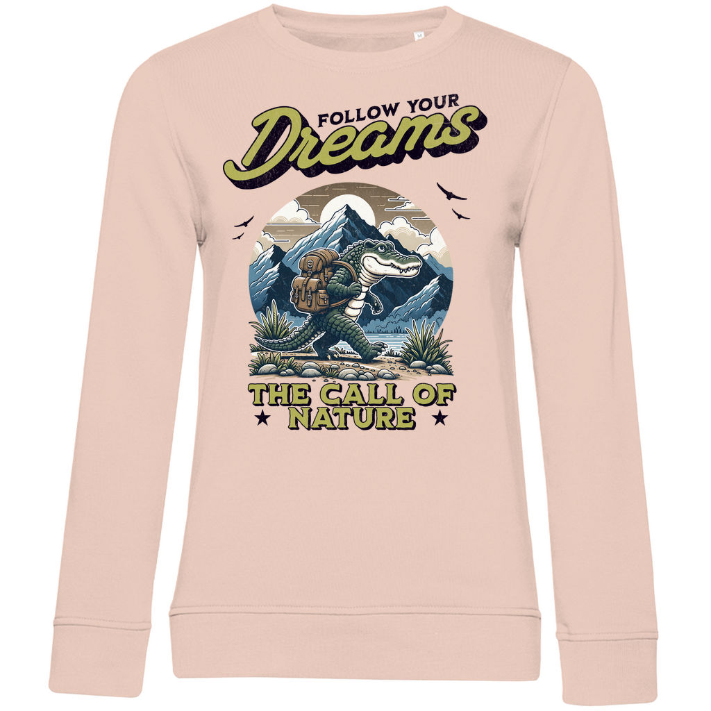 Damen Premium Bio Sweatshirt Krokodil - The call of nature