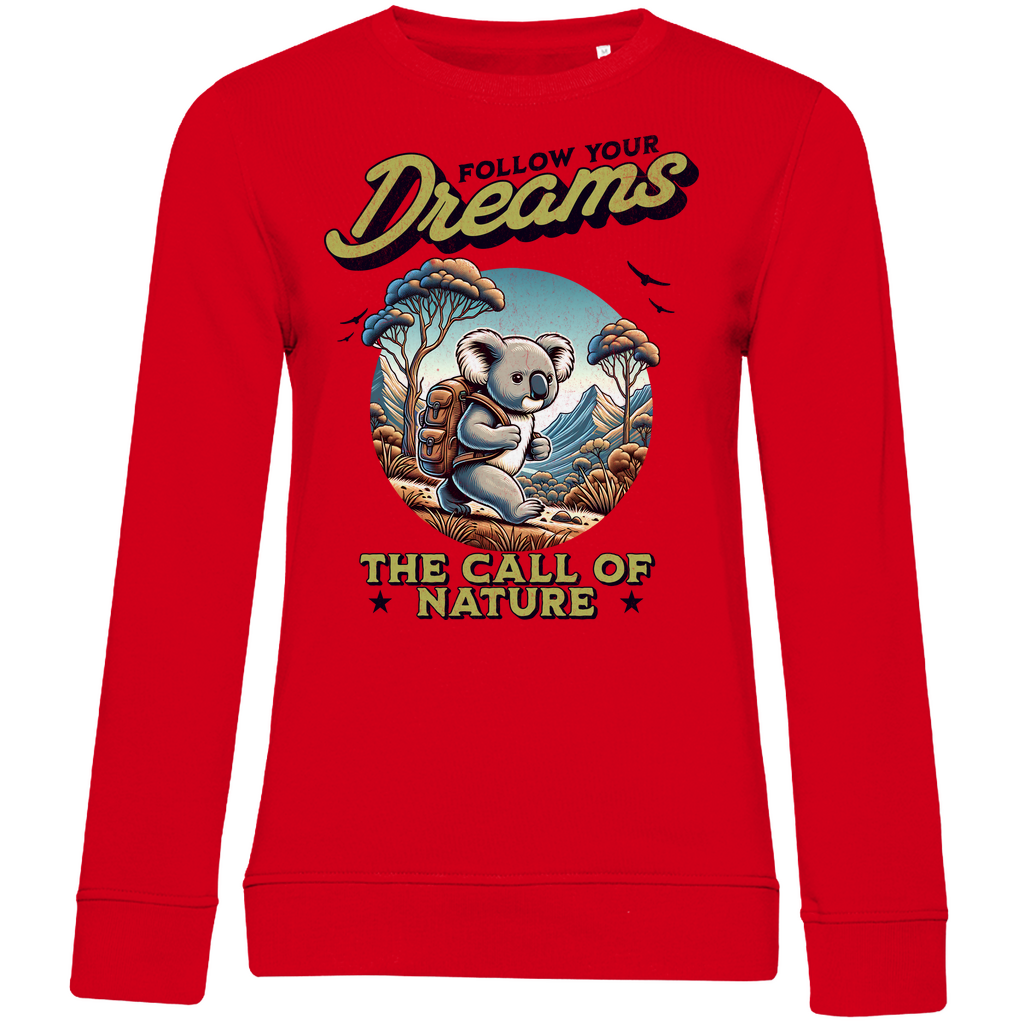 Damen Premium Bio Sweatshirt Koala - The call of nature