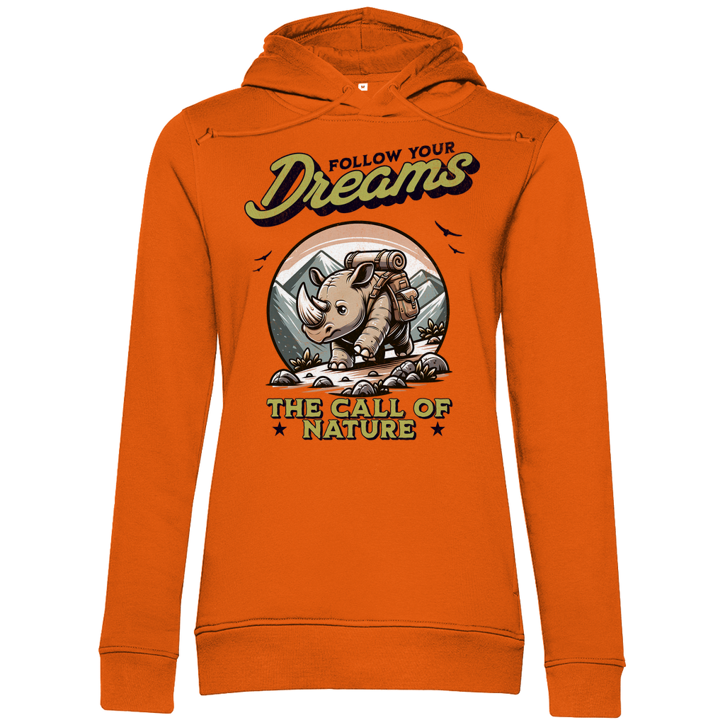 Damen Premium Bio Hoodie Nashorn - The call of nature