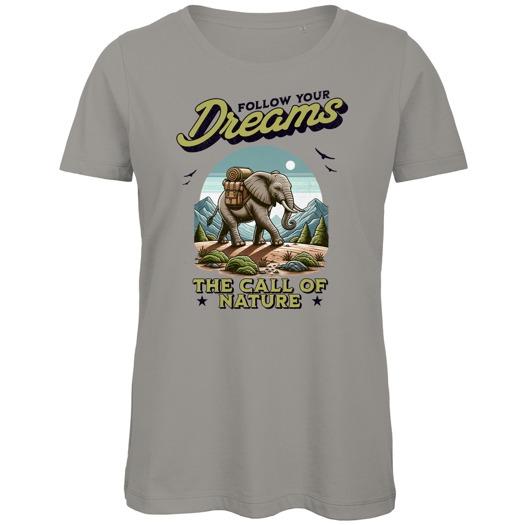 Damen Premium Bio T-Shirt Elefant - The call of nature