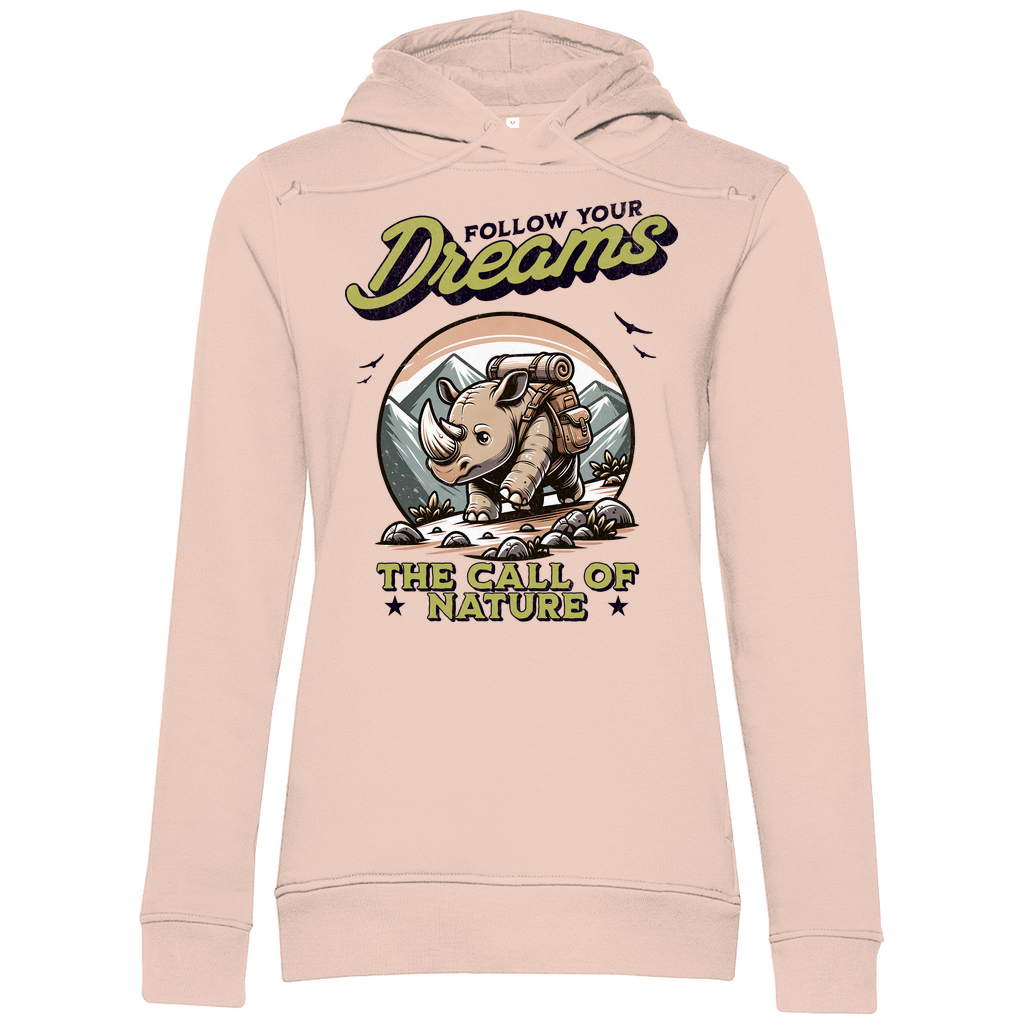 Damen Premium Bio Hoodie Nashorn - The call of nature