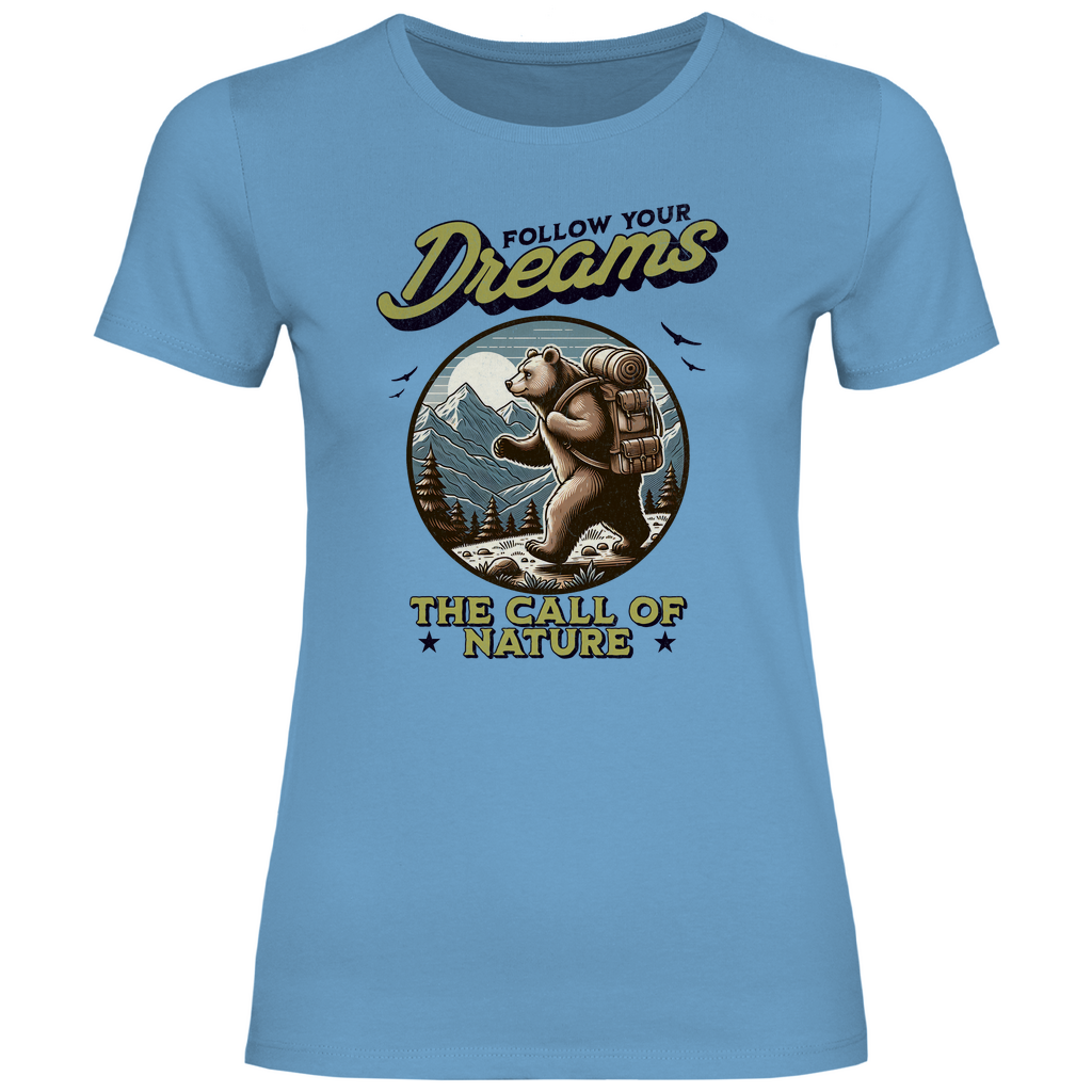 Damen T-Shirt Grizzly Bär - The call of nature