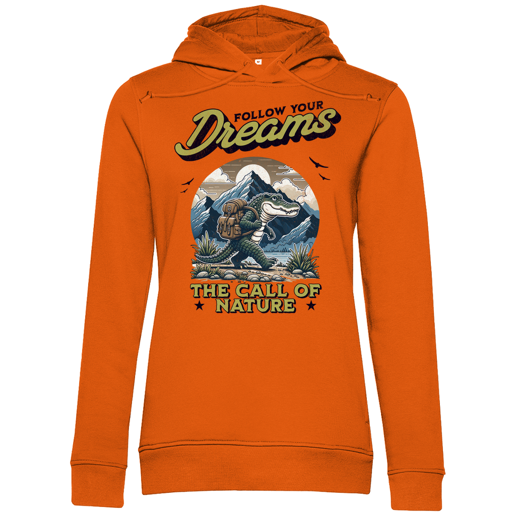 Damen Premium Bio Hoodie Krokodil - The call of nature