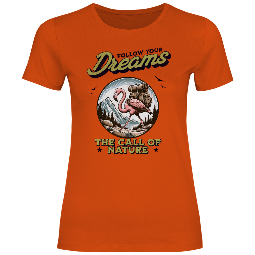 Damen T-Shirt Flamingo - The call of nature