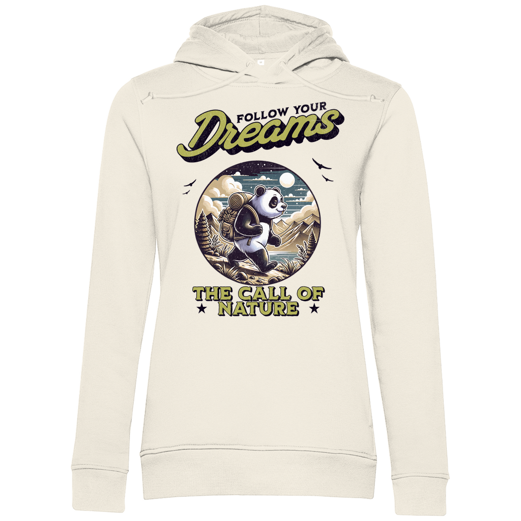 Damen Premium Bio Hoodie Panda - The call of nature